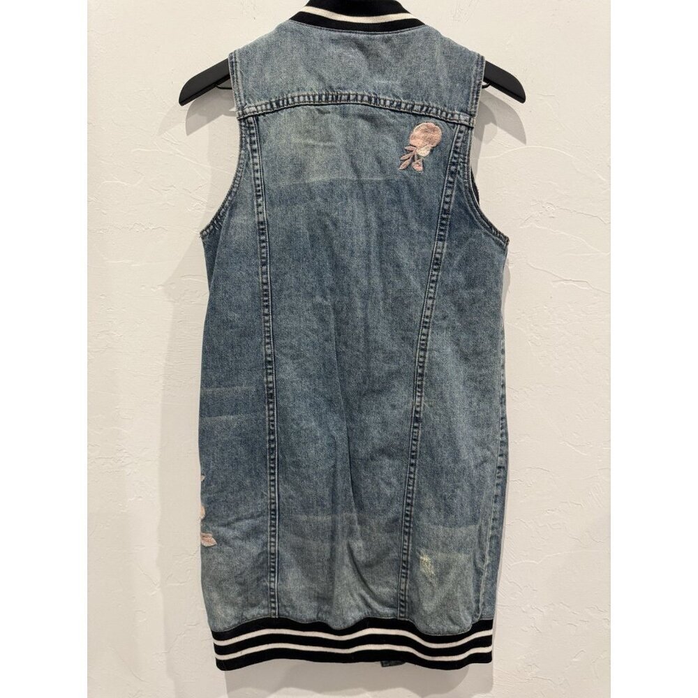 Billy T Jean Vest Embroidered Flower Dress Woman's Size Small - Picture 10 of 10